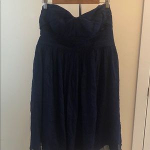 Navy strapless dress J Crew